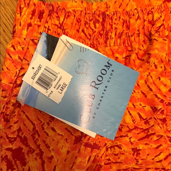 Charter Club Orange Patterned Mens Shorts - Picture 2 of 3